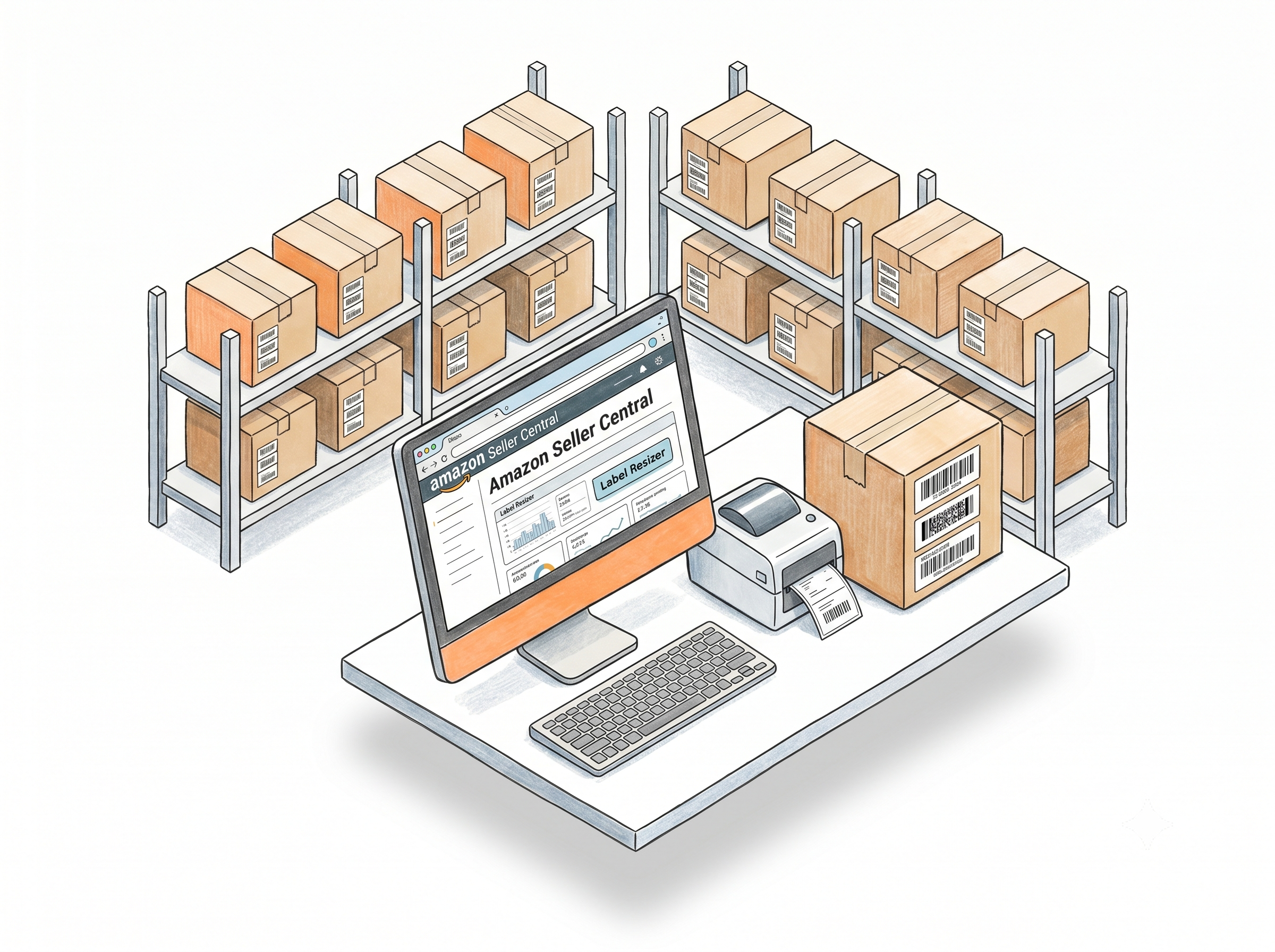 Label Resizer extension generating FNSKU labels inside Amazon Seller Central