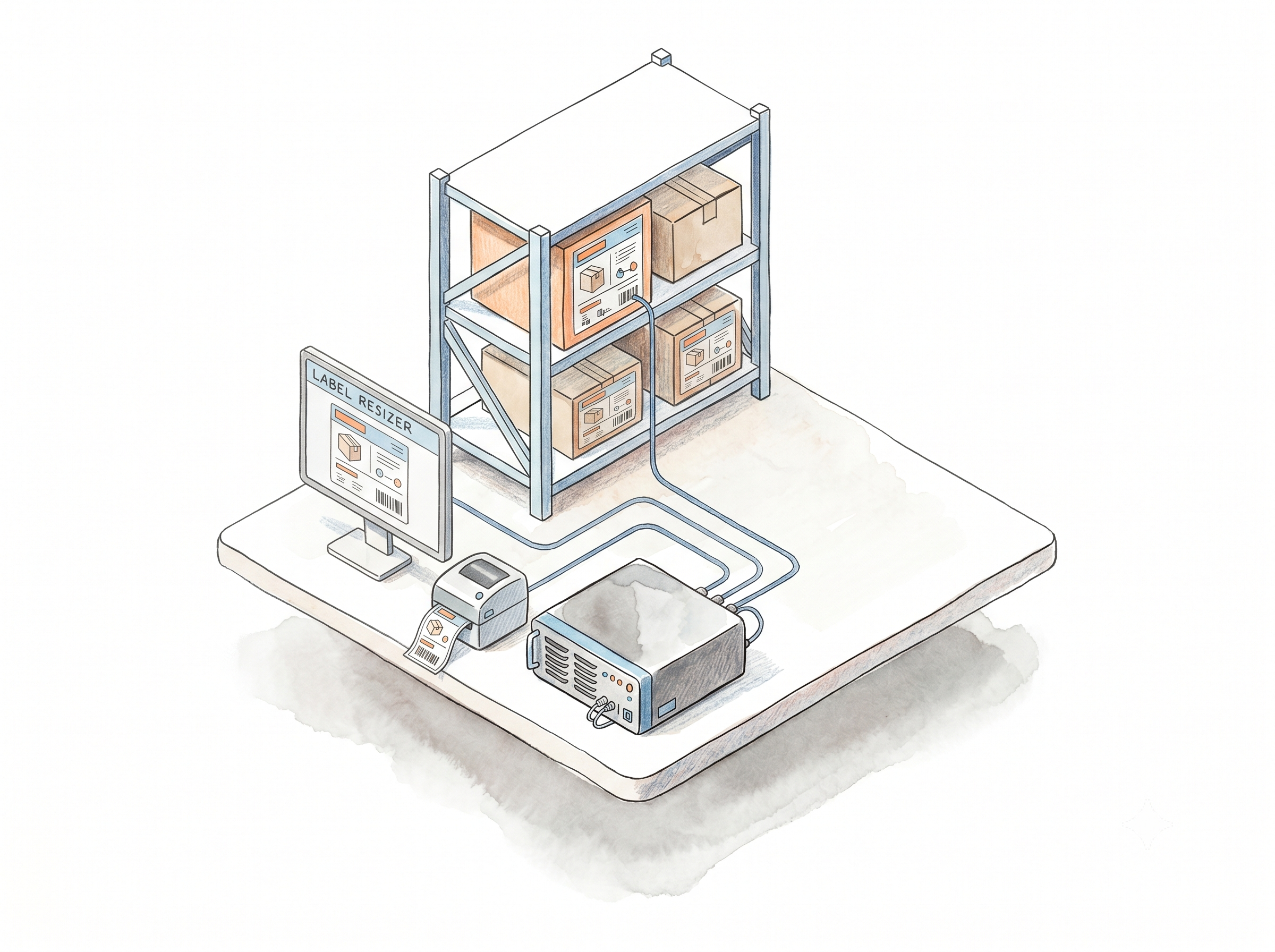 Label Resizer API endpoint documentation with request parameters and code examples