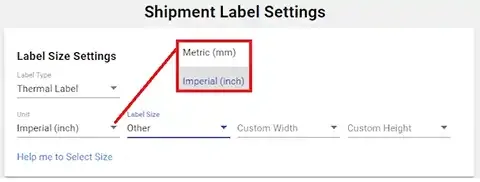 Any thermal label size support