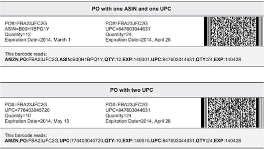 Amazon 2D barcode for FBA boxes