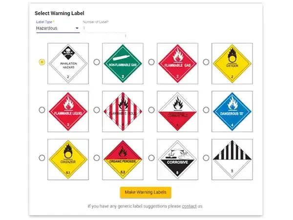 Label Resizer hazardous warning label