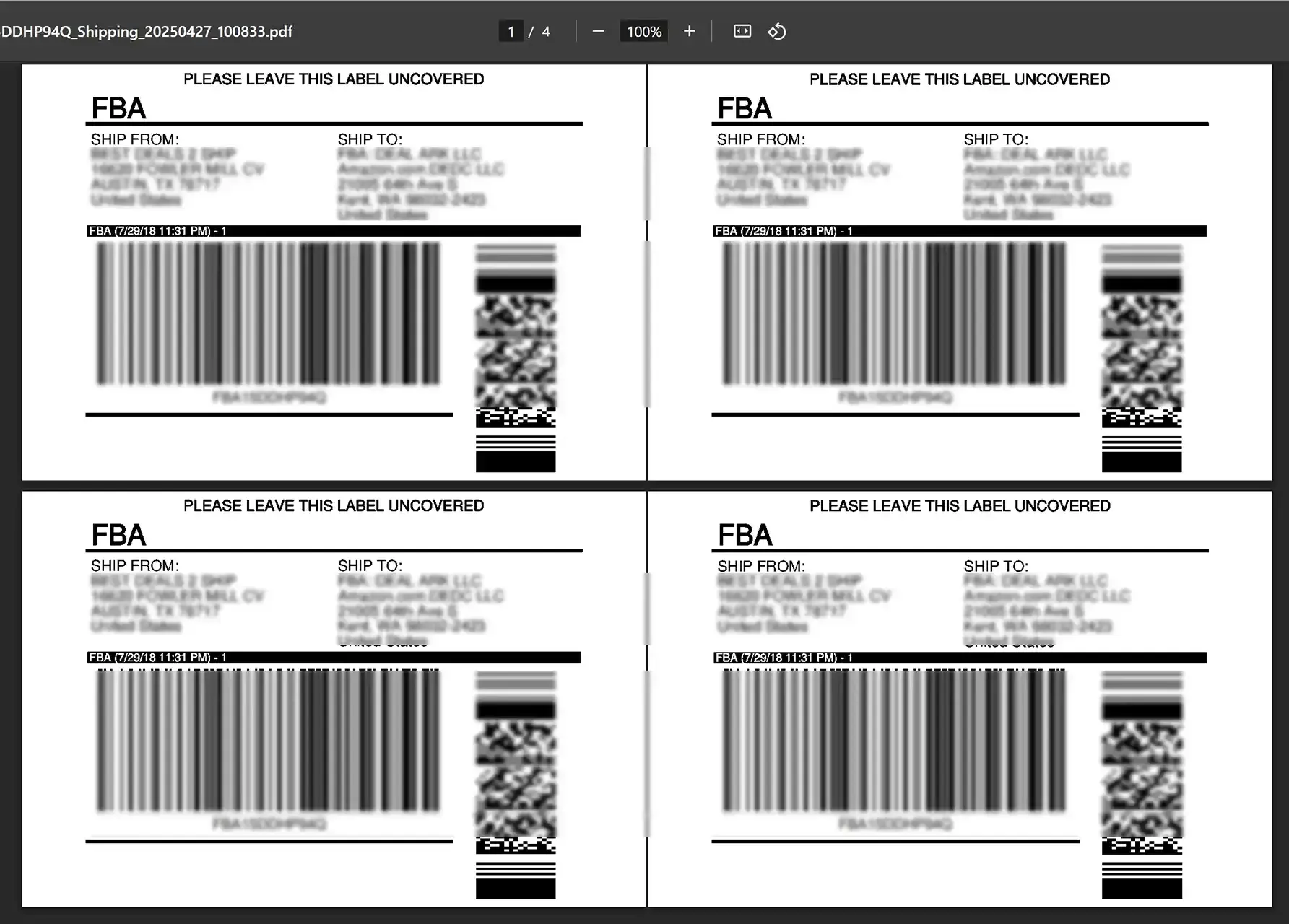 Resized box labels