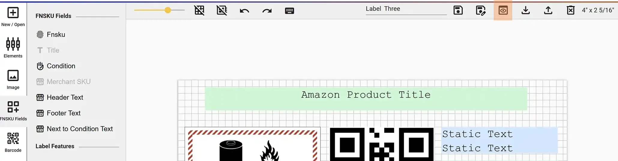 Preview Label icon