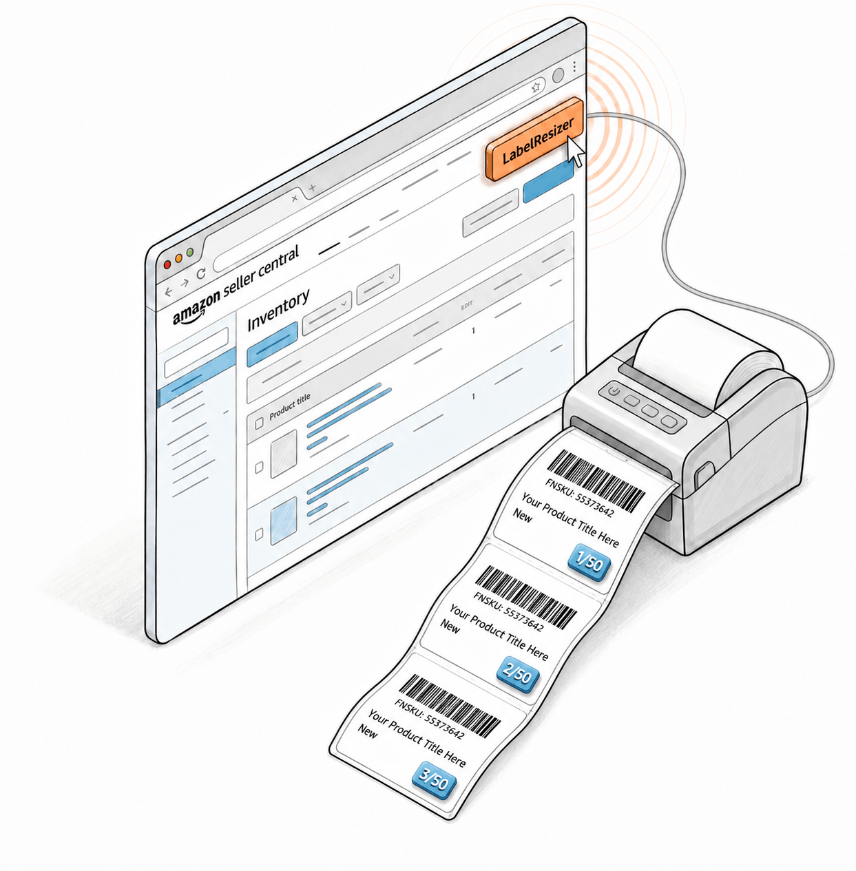 Product Labels with Item Number - One Click