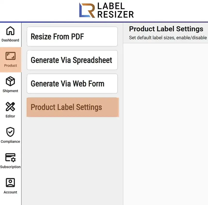 Product menu