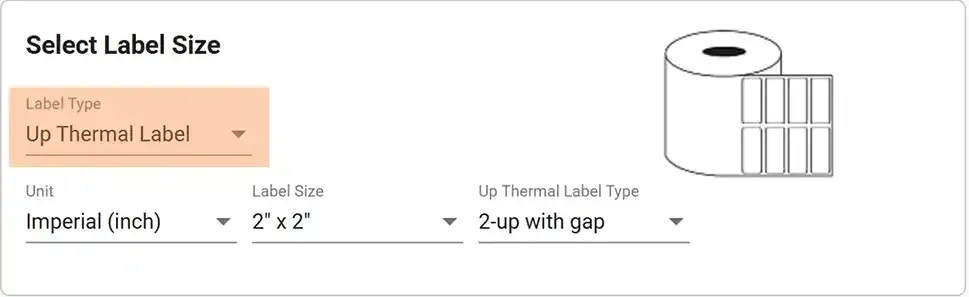 Up thermal label selection