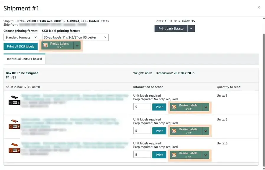 Resize Labels in Confirm Shipping