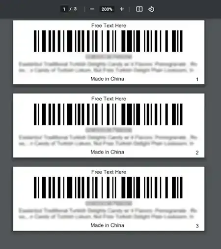 Generated Walmart WFS labels