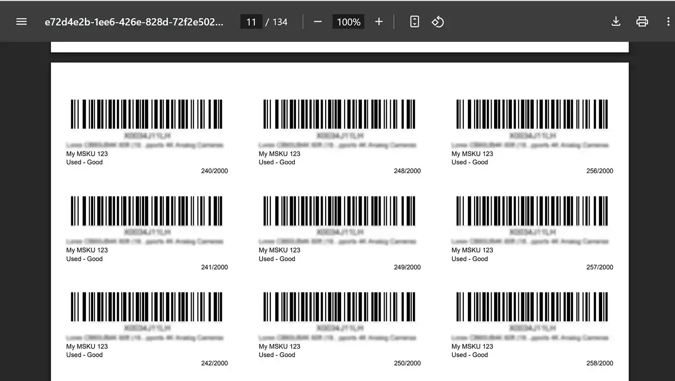 Resized labels result