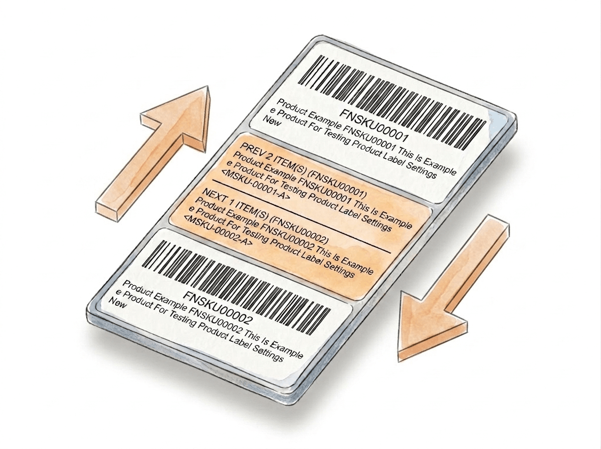 Prev/Next Separator Between Product Label Groups