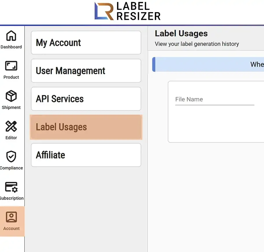 Label Usages menu