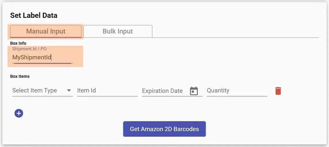 Manual input tab