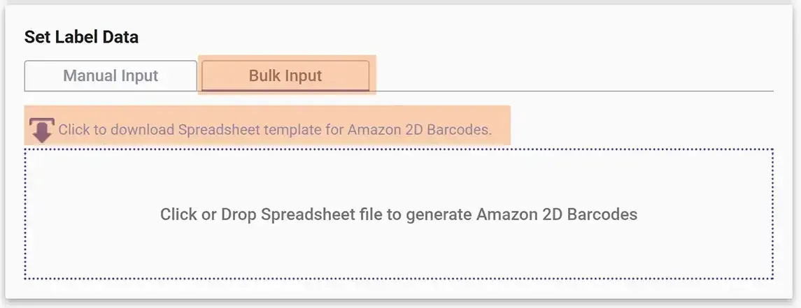 Bulk input tab