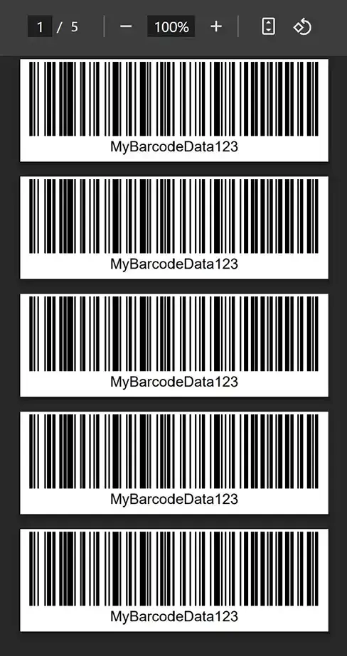 Generated barcode labels