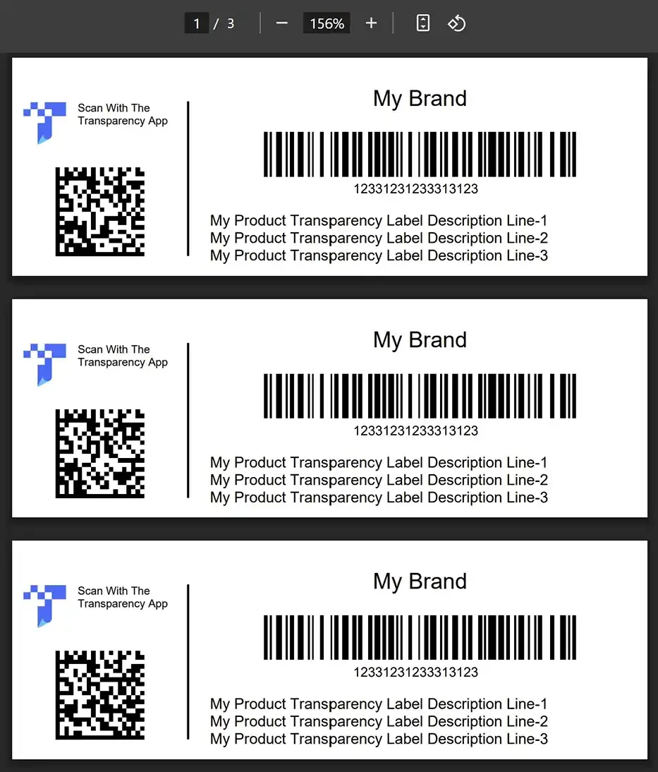 Generated transparency labels