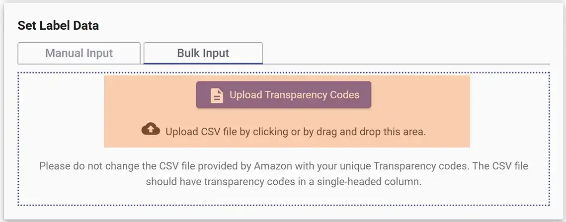 Bulk CSV upload