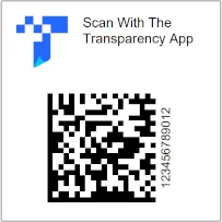 Amazon Transparency Label 1.125" Square